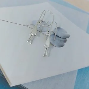 Sterling Silver Long Dress Dancer Hanging Earrings
