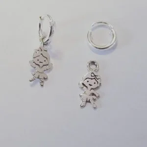 Sterling Silver Sleepers with Sterling Silver Ballerina Attachments.