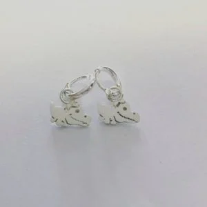 Sterling Silver Sleeper Earrings With Crocodile Attachments