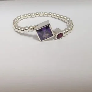 Sterling Silver and Cubic Zirconia Beaded Bracelet.