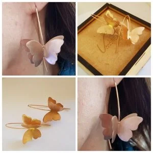 Rose gold Plated Sterling Silver Butterfly Earrings