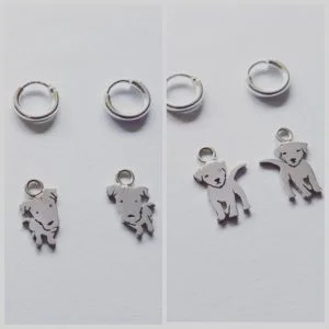 Sterling Silver Sleepers with Doggy Attachments.