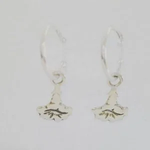 Sterling Silver Sleepers with Flower Attachments.