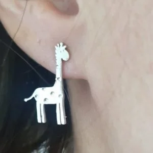 Sterling Silver Giraffe Stud Earrings