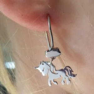 Sterling Silver Unicorn Earrings