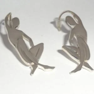 Sterling Silver Sitting Men Hanging Earrings