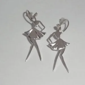 Sterling Silver Short Skirt Dancer Hanging Earrings