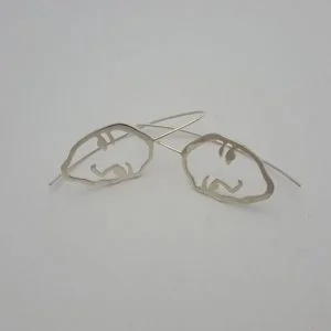 Sterling Silver Abstract Full Face Earrings