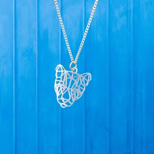 Geometric Leopard Pendant and Chain