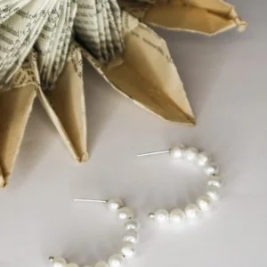 Pearl Hoop Earrings