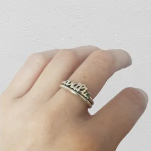 Sterling Silver Personalised Name Ring