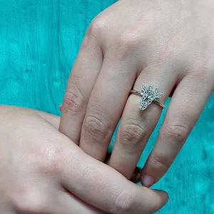 Sterling Silver Geometric Giraffe Ring