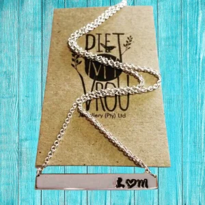 Sterling Silver Personalised Bar Necklace